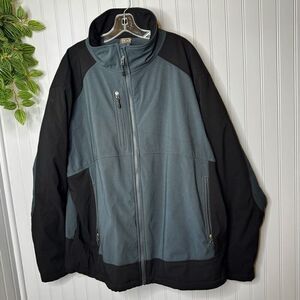 Gravel Gear Men’s Sz 2XL Insulated Soft Shell Jacket Black Gray Windbreaker NWOT